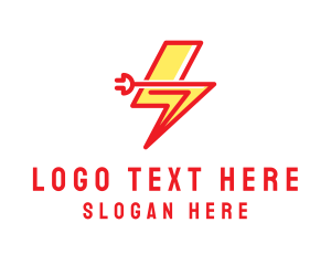 Quick - Lightning Electric Plug logo design