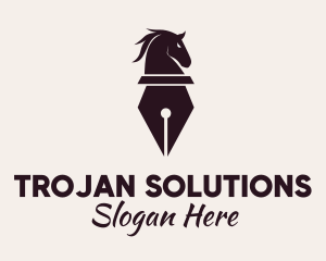 Trojan - Horse Pen Writer logo design