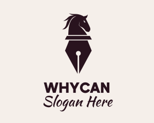 Calligrapher - Horse Pen Writer logo design