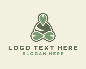 Healthy Living - Yogi Leaf Meditation logo design