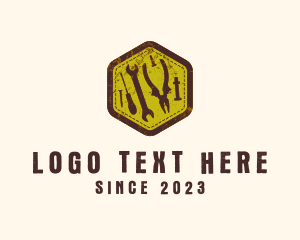 Caution - Rustic Mechanic Tools logo design