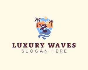 Cruise Ship Travel Destination logo design