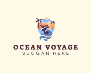 Cruise Ship Travel Destination logo design