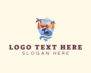 Cruise Ship Travel Destination Logo