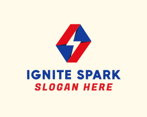 Spark - Origami Lightning logo design