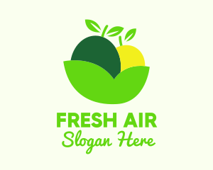 Fresh Fruit Leaf Bowl logo design