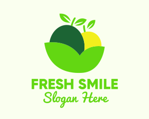 Fresh Fruit Leaf Bowl logo design