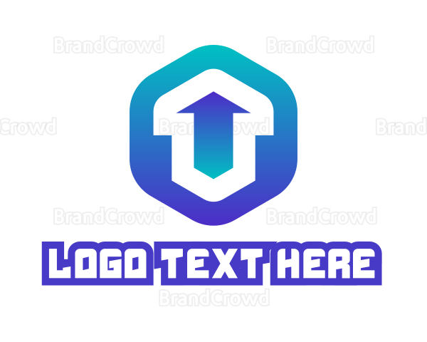 Blue Hexagon Arrow Logo