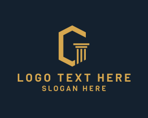 Vc Firm - Professional Contractor Pillar Letter G logo design