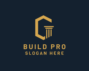 Professional Contractor Pillar Letter G Logo