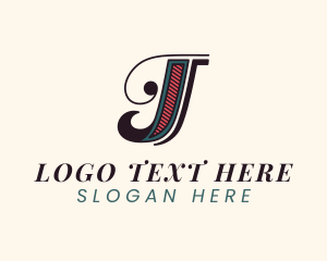Barbershop - Script Letter J Agency logo design