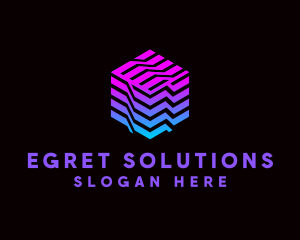 Gradient Media Cube Technology logo design