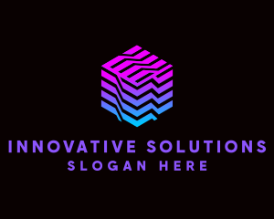 Gradient Media Cube Technology logo design