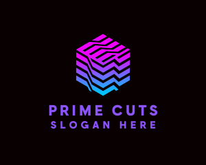 Gradient Media Cube Technology logo design