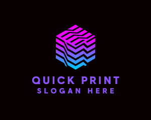 Gradient Media Cube Technology logo design