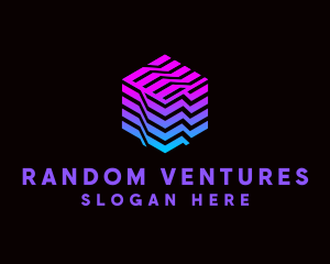 Gradient Media Cube Technology logo design