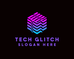 Gradient Media Cube Technology logo design