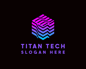 Gradient Media Cube Technology logo design