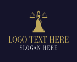 Courtroom - Woman Justice Scale logo design