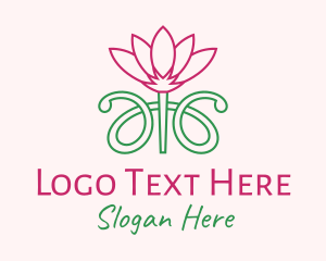Vase - Lotus Flower Garden logo design