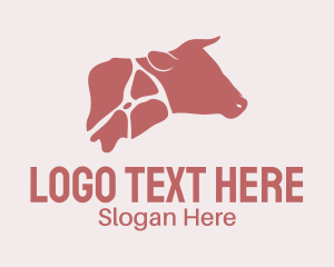 Cattle Ranch - Butcher Beef Meat Cuts logo design