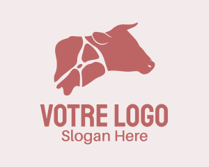 Butcher Beef Meat Cuts logo design