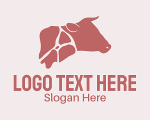 Farm - Butcher Beef Meat Cuts logo design