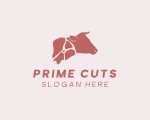 Butcher Beef Meat Cuts logo design