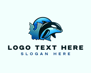 Aquatic - Aquatic Whale Orca logo design