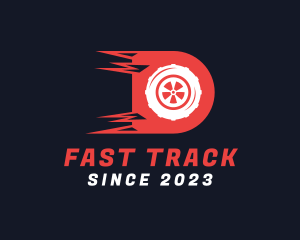 Speedway - Fast Wheel Letter D logo design