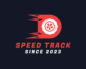 Track - Fast Wheel Letter D logo design