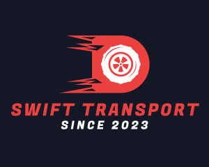 Transporation - Fast Wheel Letter D logo design