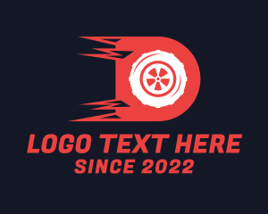Route - Fast Wheel Letter D logo design