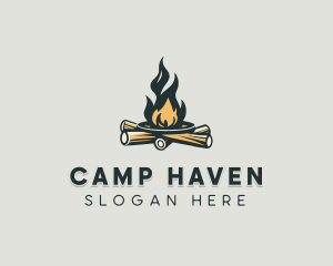 Bonfire Outdoor Camping logo design