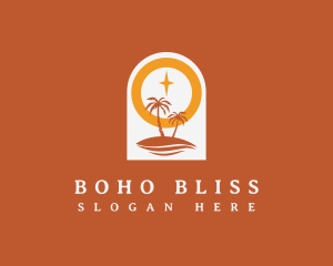 Boho Caribbean Beach logo design