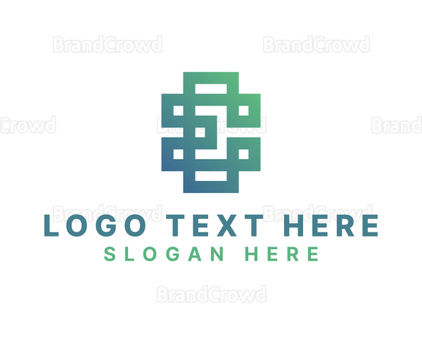 Tech Pixel Letter E Logo