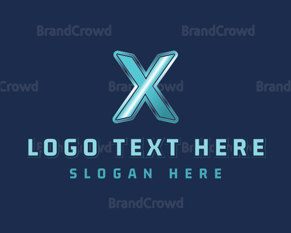 Blue Letter X Logo