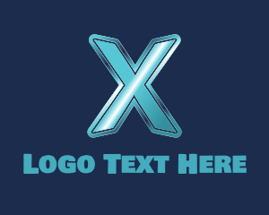 Roman Numeral - Blue Letter X logo design