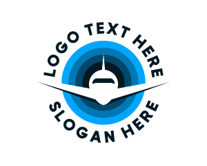 Flight - Blue Jet Travel Agency logo design