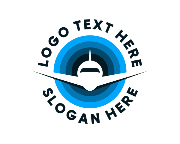 Plane - Blue Jet Travel Agency logo design