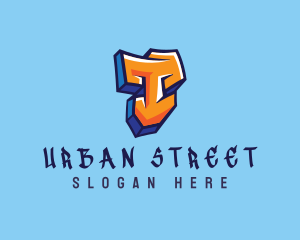 Street - Street Art Letter T logo design