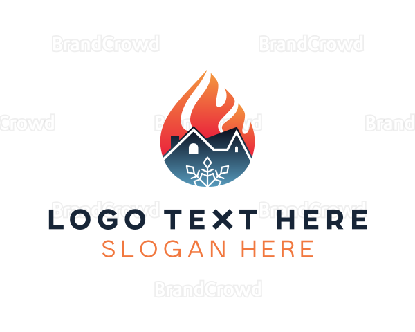 Residential Hvac Heating Cooling Logo