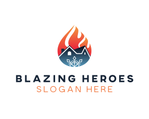 Residential Hvac Heating Cooling  logo design