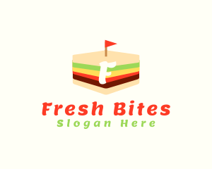 Deli - Sandwich Flag Cafeteria logo design
