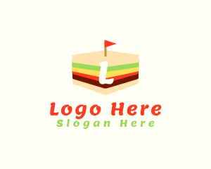 Lunch - Sandwich Flag Cafeteria logo design