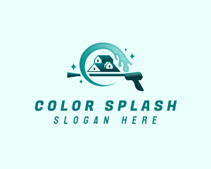 Pressure Washer Water Housekeeping logo design