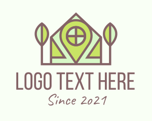 Locator - Eco House Location logo design