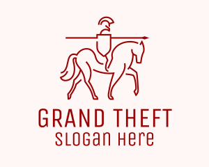 Minimalist Knight Guard Horse Logo