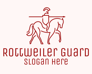 Minimalist Knight Guard Horse logo design