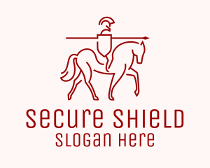 Minimalist Knight Guard Horse logo design